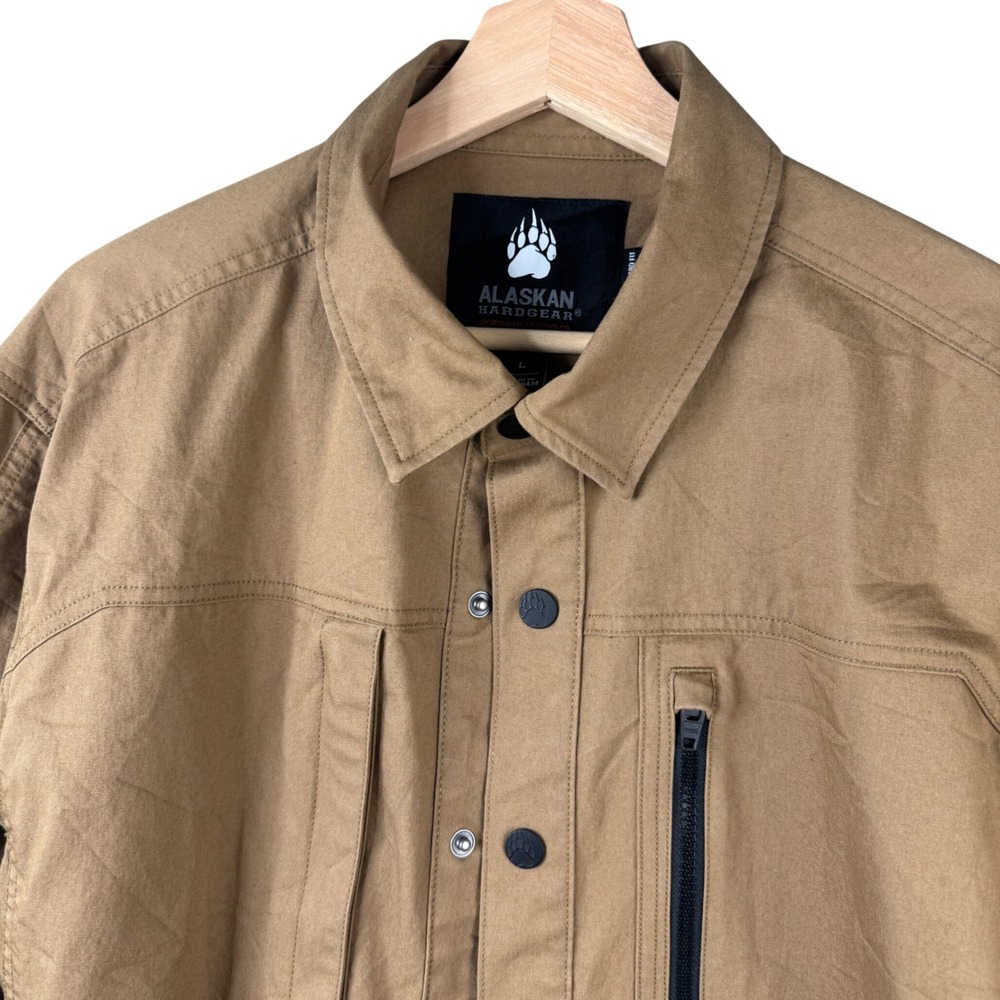 Alaskan Hardgear Duluth Trading Co Mens Brown Snap Front Utility Shirt Large L